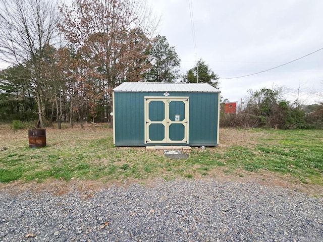 view of shed