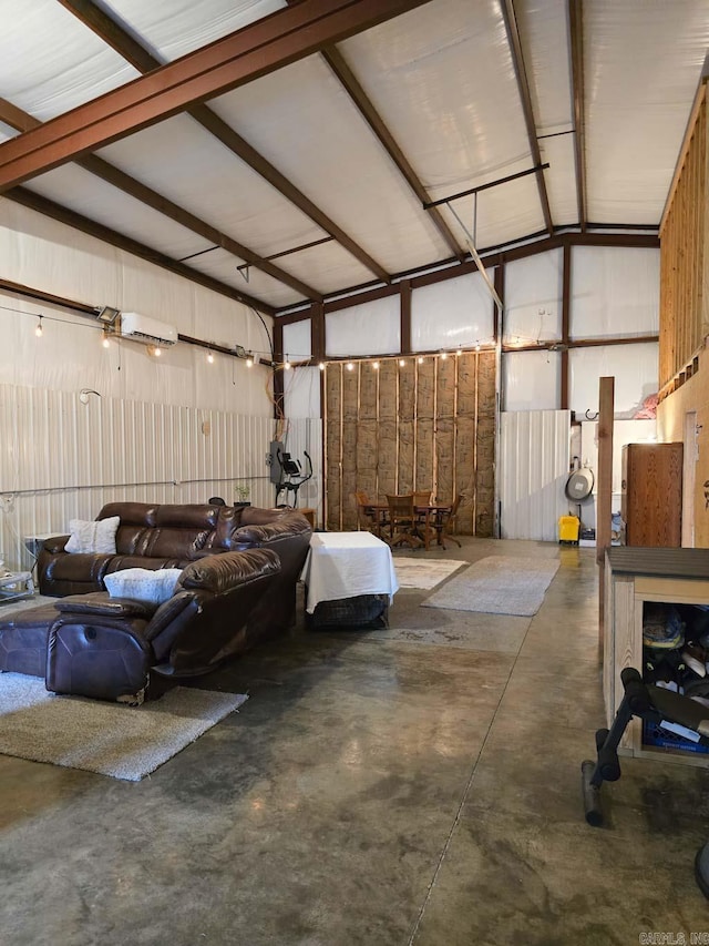 garage featuring metal wall