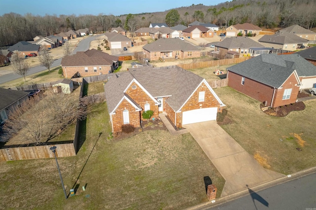 drone / aerial view featuring a residential view