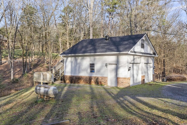 view of home's exterior with a yard