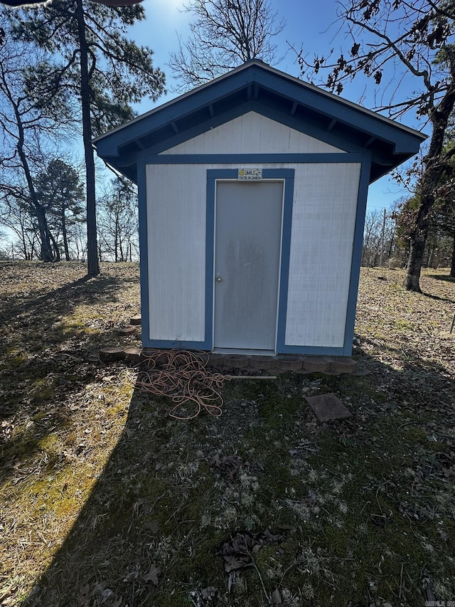 view of shed