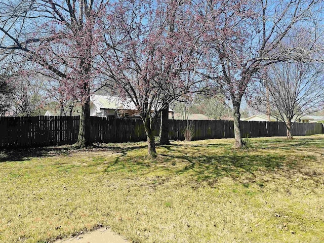 view of yard featuring fence