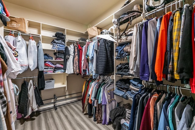 spacious closet with wood finished floors