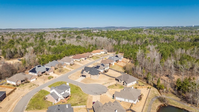 aerial view with a view of trees and a residential view