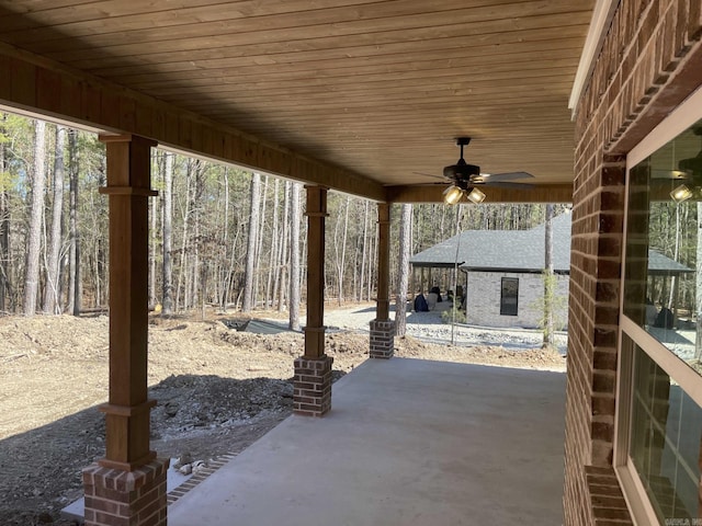 view of patio with ceiling fan