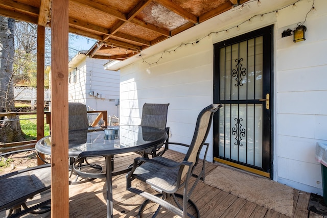 view of patio with outdoor dining area