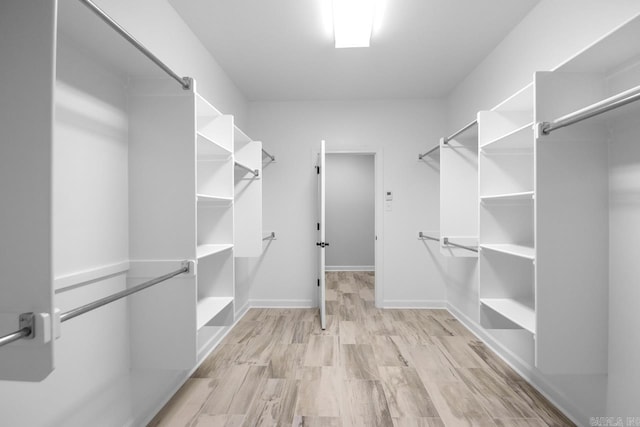 spacious closet with light wood-style floors