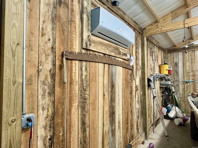 interior details featuring a wall mounted air conditioner