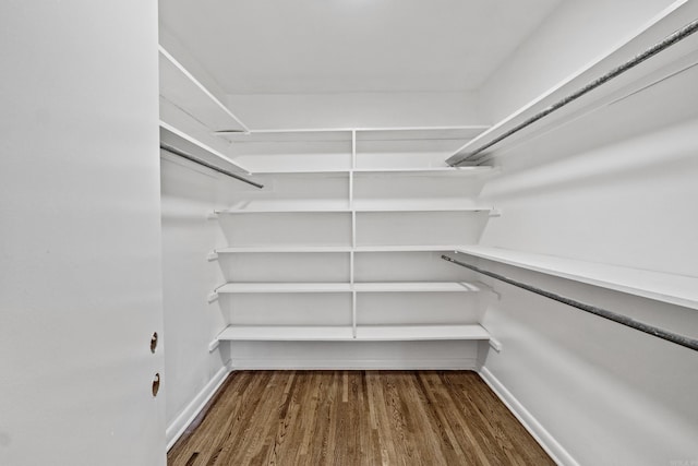 spacious closet with wood finished floors