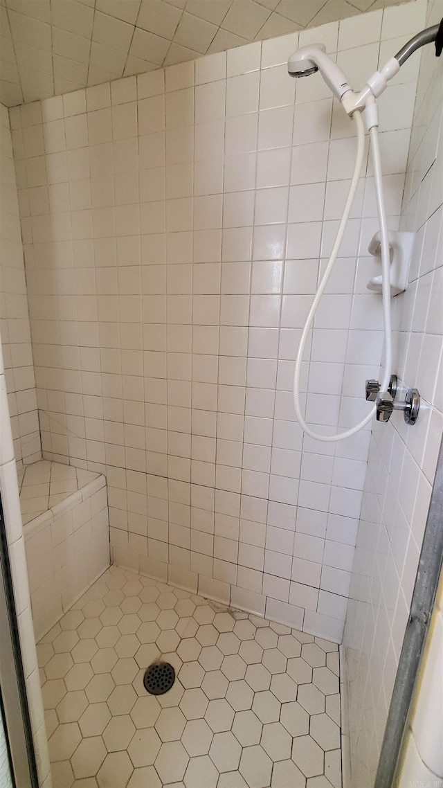 full bathroom with a tile shower