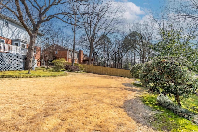 view of yard with fence