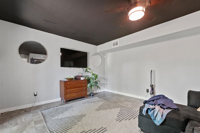102 Oxford Cv, Jacksonville, AR 72076 - interior space with ceiling fan, baseboards, tile patterned flooring, and visible vents