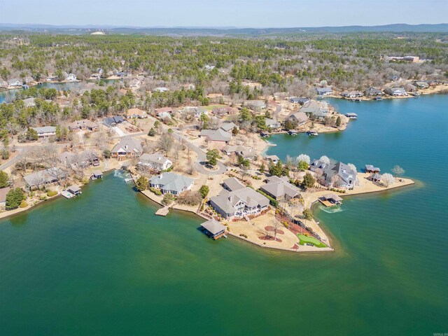 bird's eye view with a residential view and a water view