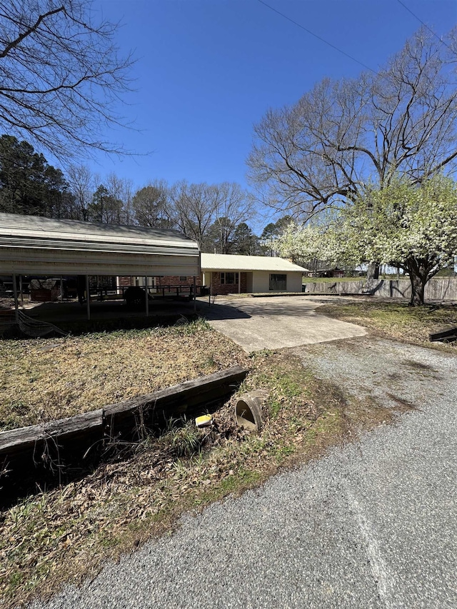 exterior space featuring driveway