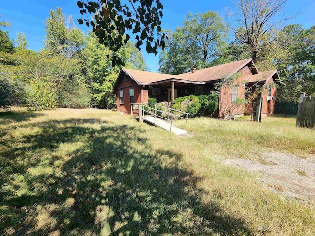 view of yard with fence