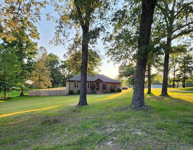 view of yard featuring fence