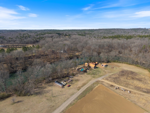 bird's eye view with a rural view