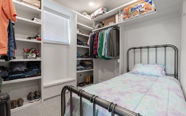 carpeted bedroom featuring a closet