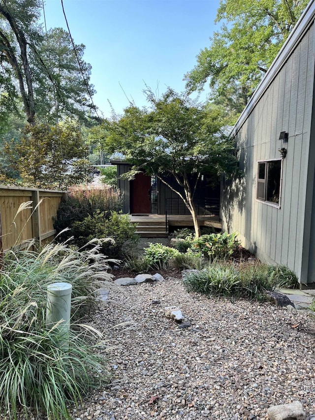 view of yard with fence