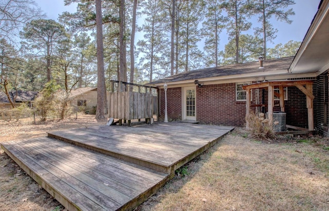 106 Pine Forest Ln, Fordyce, AR 71742 - wooden deck featuring central AC unit