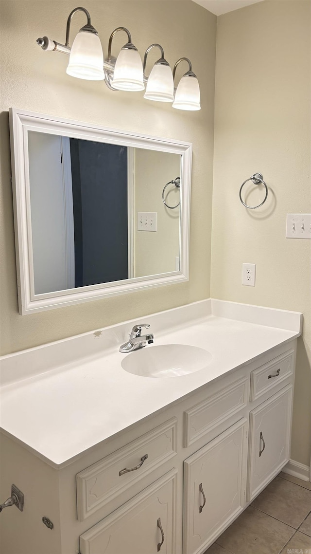 bathroom featuring vanity and tile patterned floors