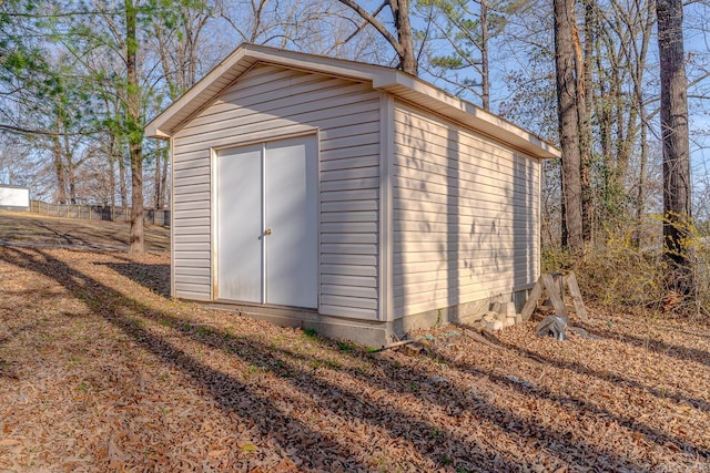 view of shed