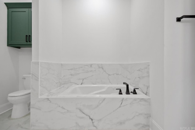 13505 Alexander Rd, Alexander, AR 72002 - full bathroom with toilet, a bath, and marble finish floor
