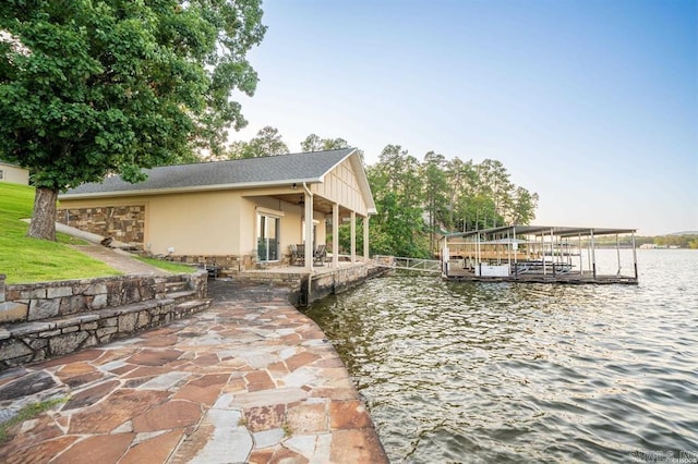 1601 Marion Anderson Rd, Hot Springs, AR 71913 - view of dock with a patio area and a water view