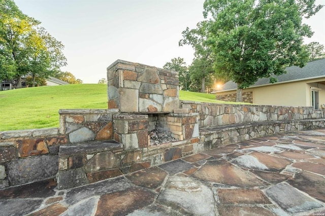 1601 Marion Anderson Rd, Hot Springs, AR 71913 - view of patio / terrace featuring an outdoor stone fireplace