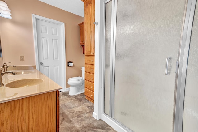 120 Lisa Blvd, Greers Ferry, AR 72067 - bathroom featuring a sink, toilet, double vanity, and a shower stall