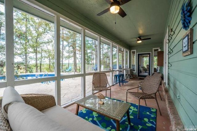 103 River Bend Rd, Hot Springs, AR 71913 - sunroom with ceiling fan