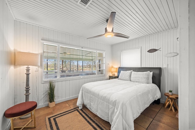 205 Ledgerock, Hot Springs, AR 71913 - tiled bedroom with visible vents, baseboards, and a ceiling fan
