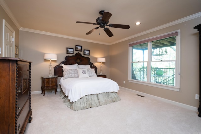 33 Greathouse Bend Dr, Little Rock, AR 72207 - bedroom featuring baseboards, crown molding, visible vents, and carpet floors