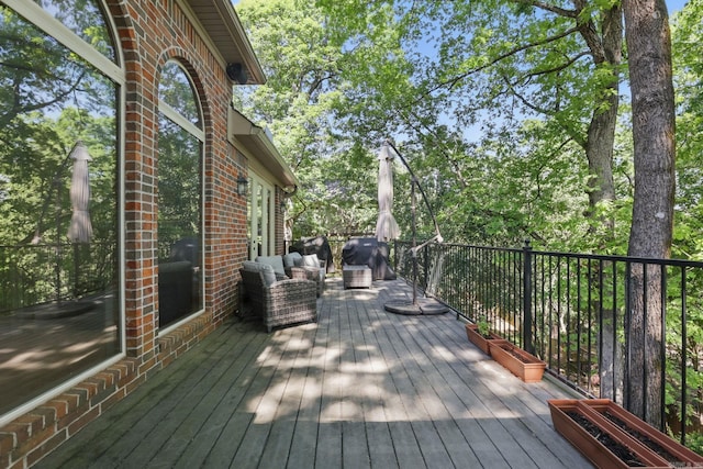 33 Greathouse Bend Dr, Little Rock, AR 72207 - wooden terrace featuring an outdoor hangout area