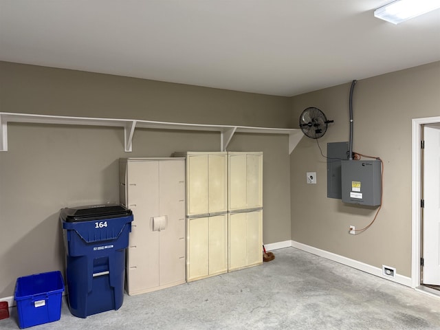 garage featuring baseboards