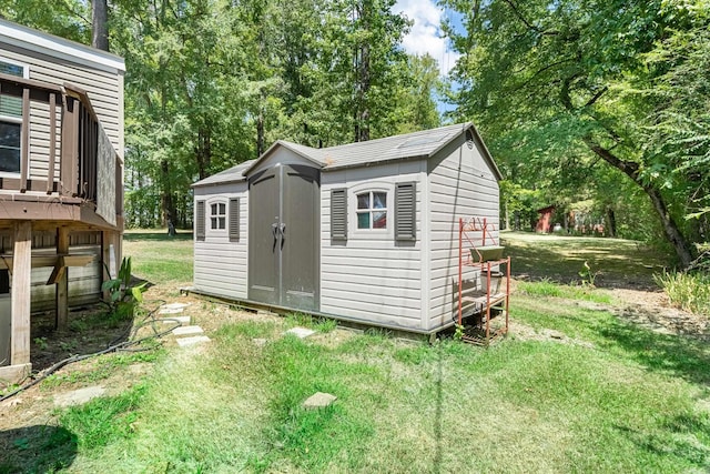 view of shed