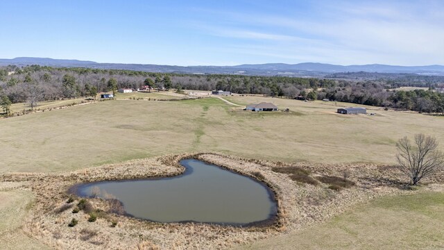 bird's eye view with a mountain view and a rural view