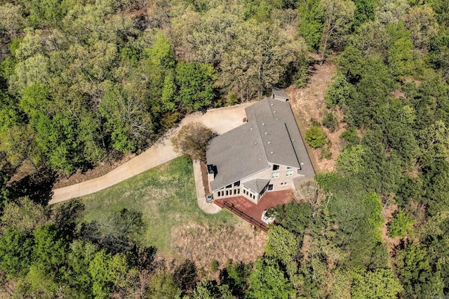 bird's eye view with a forest view