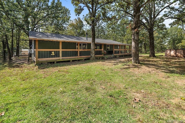 344 Rockwood Ln, Clinton, AR 72031 - back of property featuring a yard and a deck
