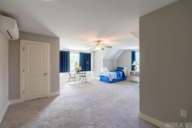 41 Rivers Edge Cv, Heber Springs, AR 72543 - bedroom with baseboards, a wall mounted air conditioner, and carpet
