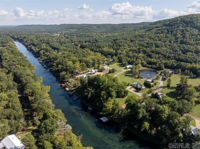 41 Rivers Edge Cv, Heber Springs, AR 72543 - birds eye view of property featuring a water view and a wooded view