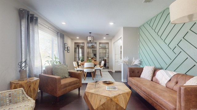 6006 Shadyside, Texarkana, TX 75503 - living room with dark wood-style floors and recessed lighting