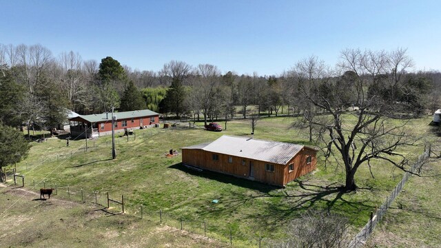 aerial view with a rural view