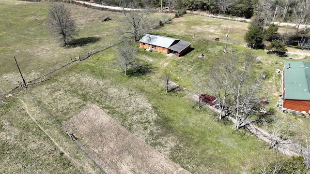 bird's eye view featuring a rural view