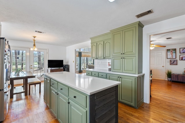 8 Allen Pt, Perryville, AR 72126 - kitchen with green cabinets and visible vents