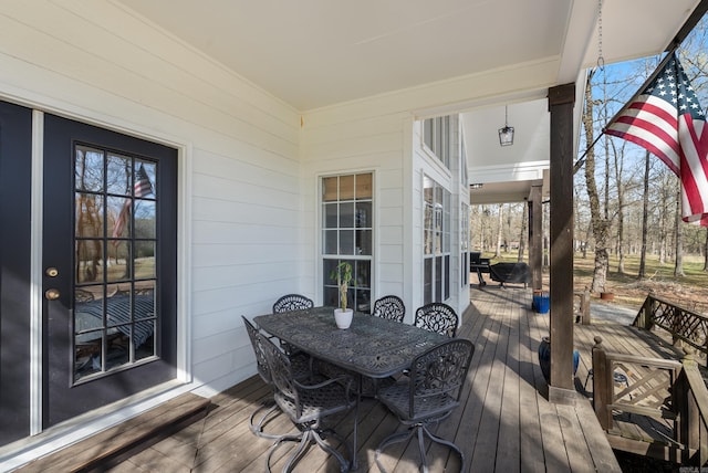 8 Allen Pt, Perryville, AR 72126 - wooden terrace with outdoor dining area