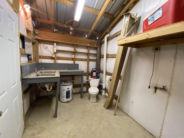 unfinished below grade area featuring a sink