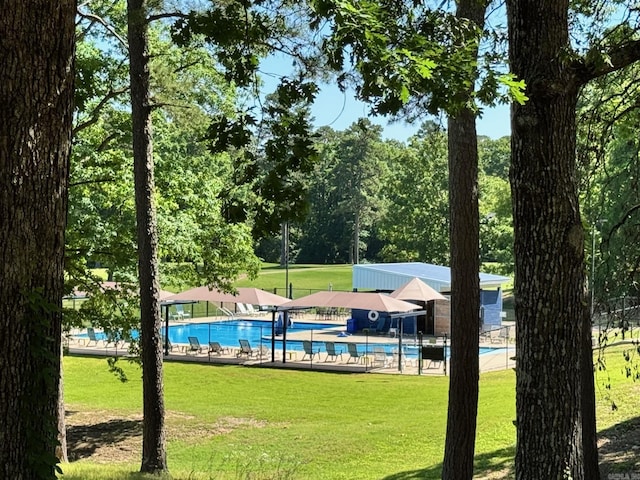 2 Dias Ln, Hot Springs Village, AR 71909 - community pool featuring view of wooded area