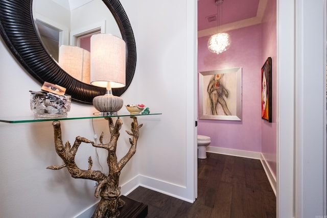 18 Ensbury Pl, Little Rock, AR 72223 - bathroom with baseboards, wood finished floors, and toilet