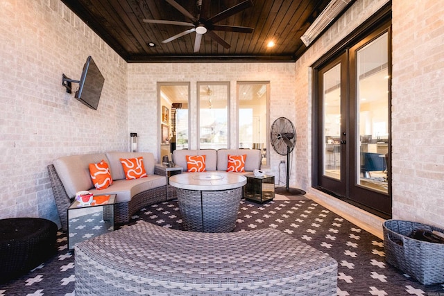18 Ensbury Pl, Little Rock, AR 72223 - view of patio / terrace with outdoor lounge area and ceiling fan